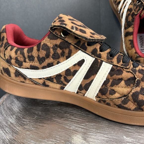 Streetwear Edgy Steve Madden Women Madrid Leopard Sneaker Size 7.5 Bujee Glam - Picture 13 of 16